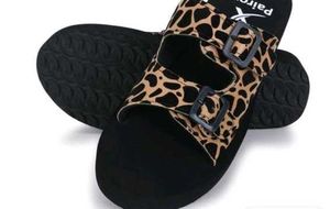 Giraffe Print Buckle Sandals