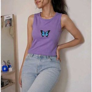 Purple Butterfly Tank Top