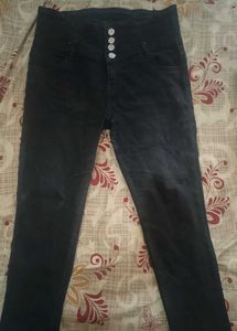 High Waisted Black Denim Jeans