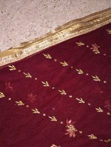 Bridal Embroidered Net Dupatta