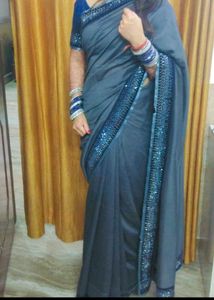 Blue Beautiful Saree With Blouses
