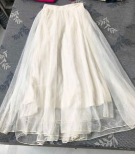 White Skirt double layer net(check  video)