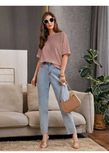 MAUVE WOLLEN T SHIRT