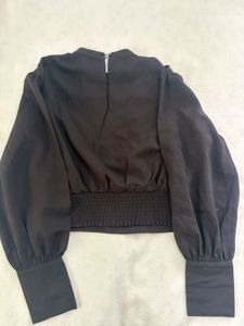 Black Puff Sleeve Blouse