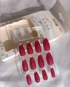 Sparkling Pink Almond Press-On Nails