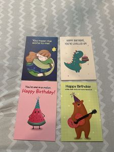 Factor Notes Birthday Post Cards - Set of 4