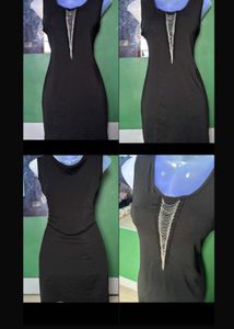 🖤Sleek Black Mini Dress with Chain Detail