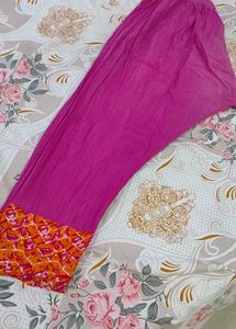 Vibrant Orange &amp; Pink Printed Kurta