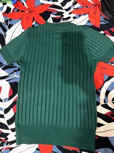 Ribbed Knit Crewneck Top