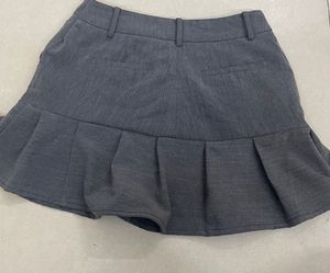 y2k Korean Chic Pleated Skirt with Button Detail