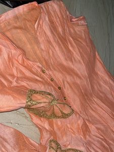 Peach Anarkali Suit with Dupatta