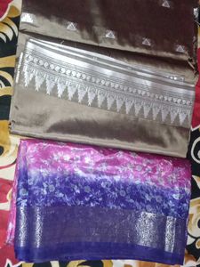 2Saree combo with Intricate Silver Border