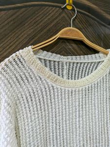 Elegant Off-White Knit Sweater