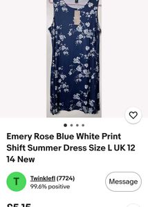 Emery rose(shein) Navy Floral Sleeveless Dress