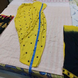 Ethnic Kurta Set - Black &amp; Yellow