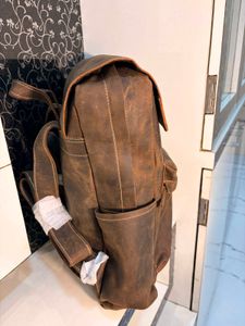 Rustic Brown Leather Backpack