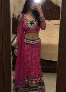 Stunning Pink Embroidered Lehenga Choli