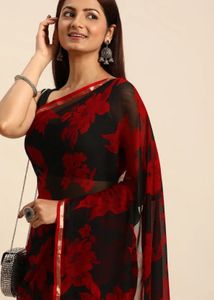 Elegant Red Floral Saree