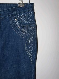 Women's Blue Denim Capri Jeans