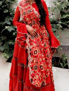 Red Embroidered Lehenga Choli Set