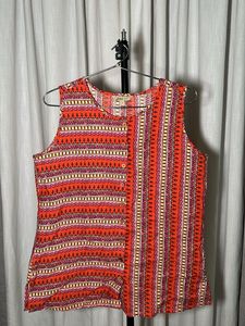 Boho Tribal Print Sleeveless Kurta Top