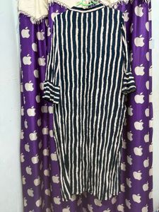 Striped Kurti with Floral Embroidery