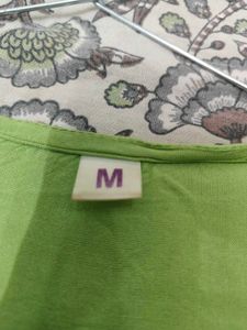 Green Embroidered Kurta with White Pants