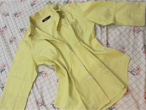 Yellow Striped Button-Up Shirt