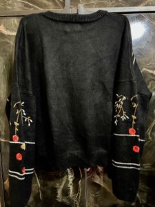 Korean trendy Floral Embroidered swater