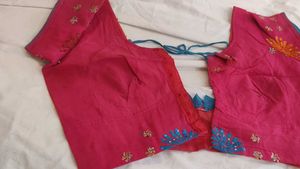 Vibrant Pink Embroidered Saree