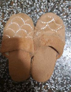 Women's Light Blue &amp; Brown Slippers