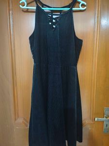 Black Criss-Cross Neckline Dress