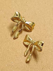 Chic Gold Bow Stud Earrings