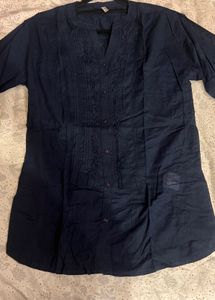 bare denim | navy blue tunic