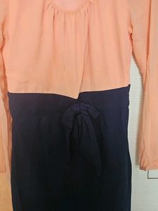 Peach &amp; Black Casual Dress