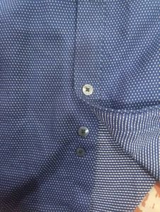 Men's Blue Printed Button-Up Shirt