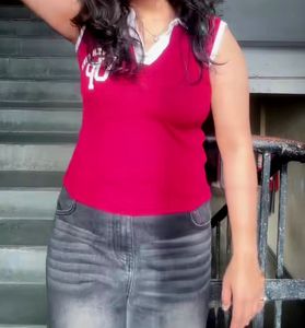 Vibrant Red Sleeveless Top