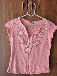 Pink Embellished Top