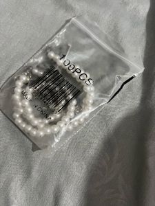 Silver Flower Earrings n pearl strap