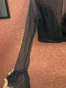 Sheer Black Long Sleeve Top