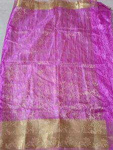 Stunning Pink & Gold Banarasi Saree