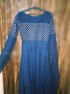 Elegant Blue Kurta with White Embellishments💫❤