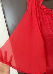 Red Flowy Dress