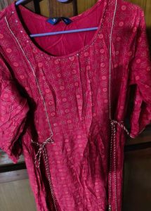Maroon Printed Fit &amp; Flare Ethnic Wear 💛