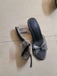 Clear Bow Heeled Sandals
