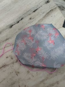 Flamingo Print Drawstring Makeup Bag