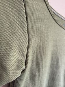 Olive Green Cropped T-Shirt with Tie Back