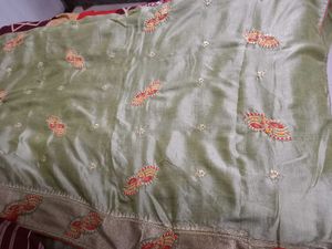 sea green saree with blouse