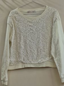 Cream Lace Floral Top