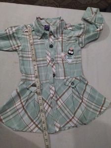 Cute Plaid Shirt Dress Set